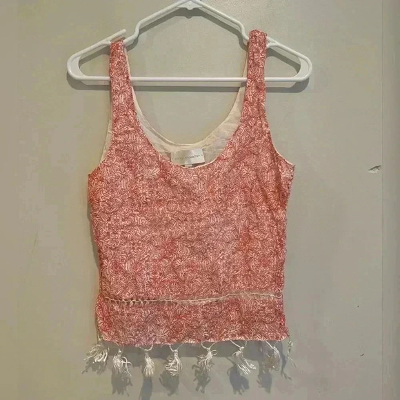 Corey Lynn Calter fringe boho linen top LIKE NEW - Picture 1 of 4